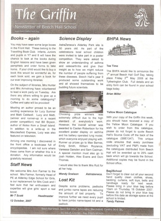 Beech Hall Griffin Newsletter